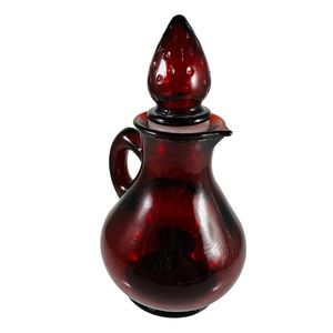 Beautiful deep red Avon handled bottle